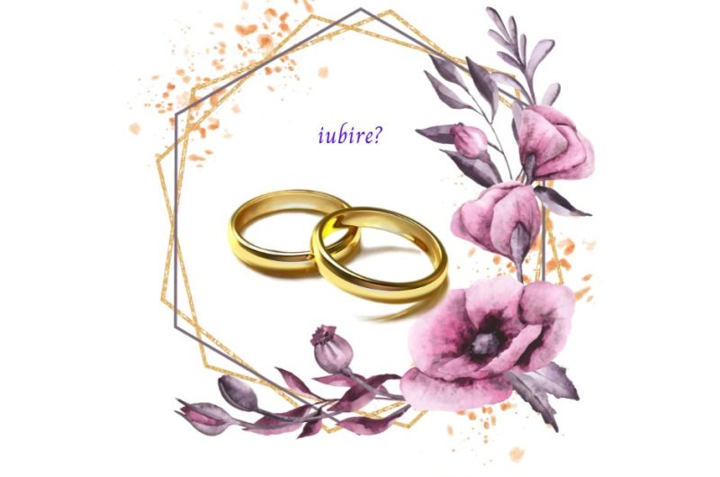 verighete într-un chenar floral