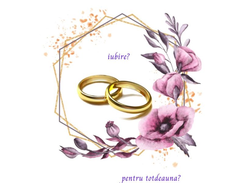 verighete într-un chenar floral